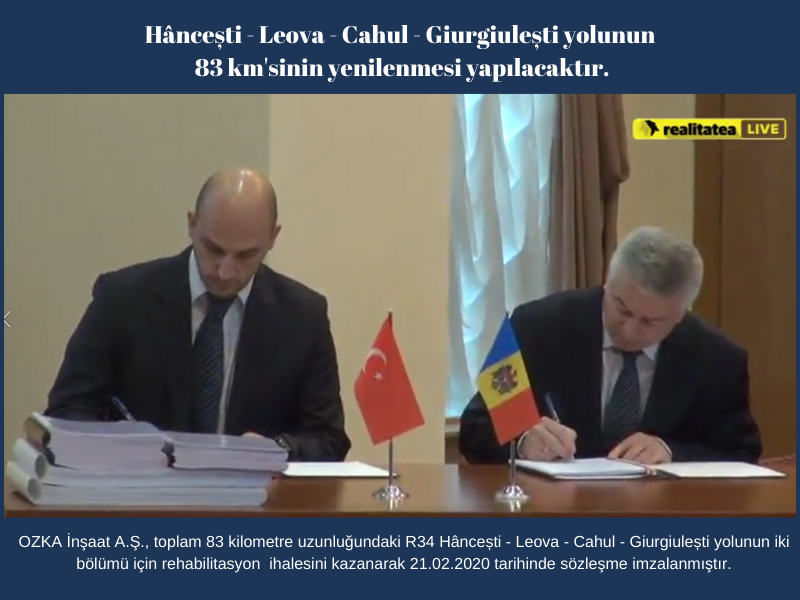 Usta Prefabrik Moldova R34 Yolu Projesi  Sözleşmesi İmzalandı